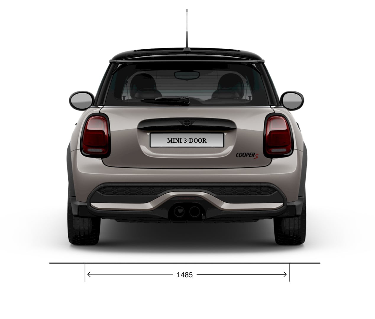 The New MINI 3 Door – rear view – dimensions